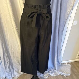 Hot Kiss Black Wide Leg Tie Waist Pants